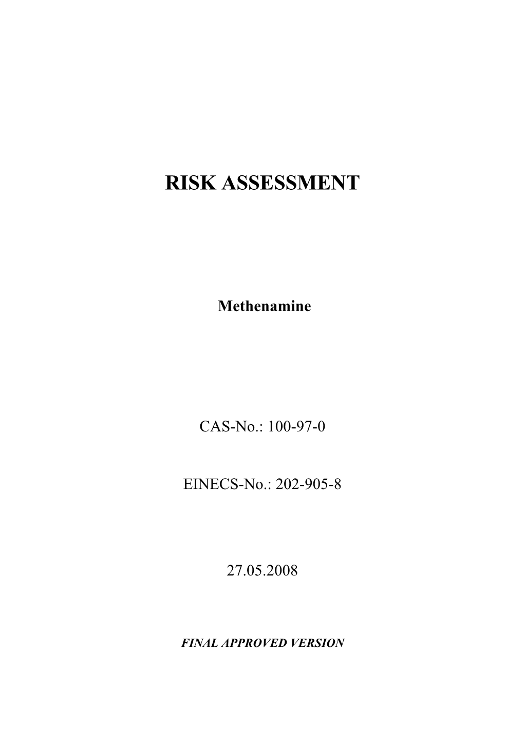 Risk Assessment