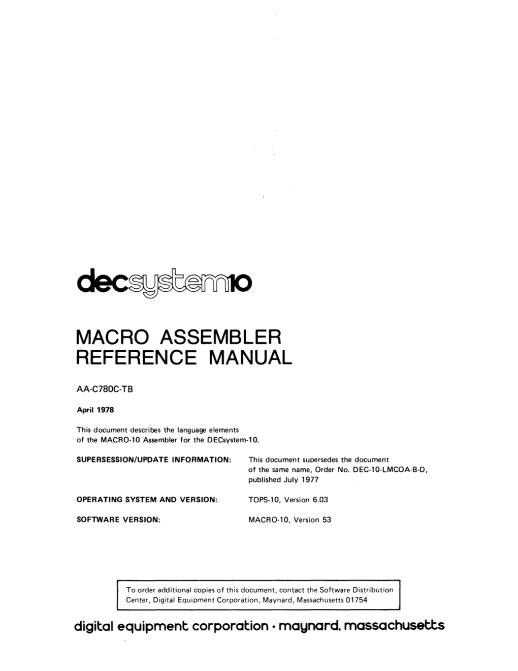 Macro Assembler Reference Manual