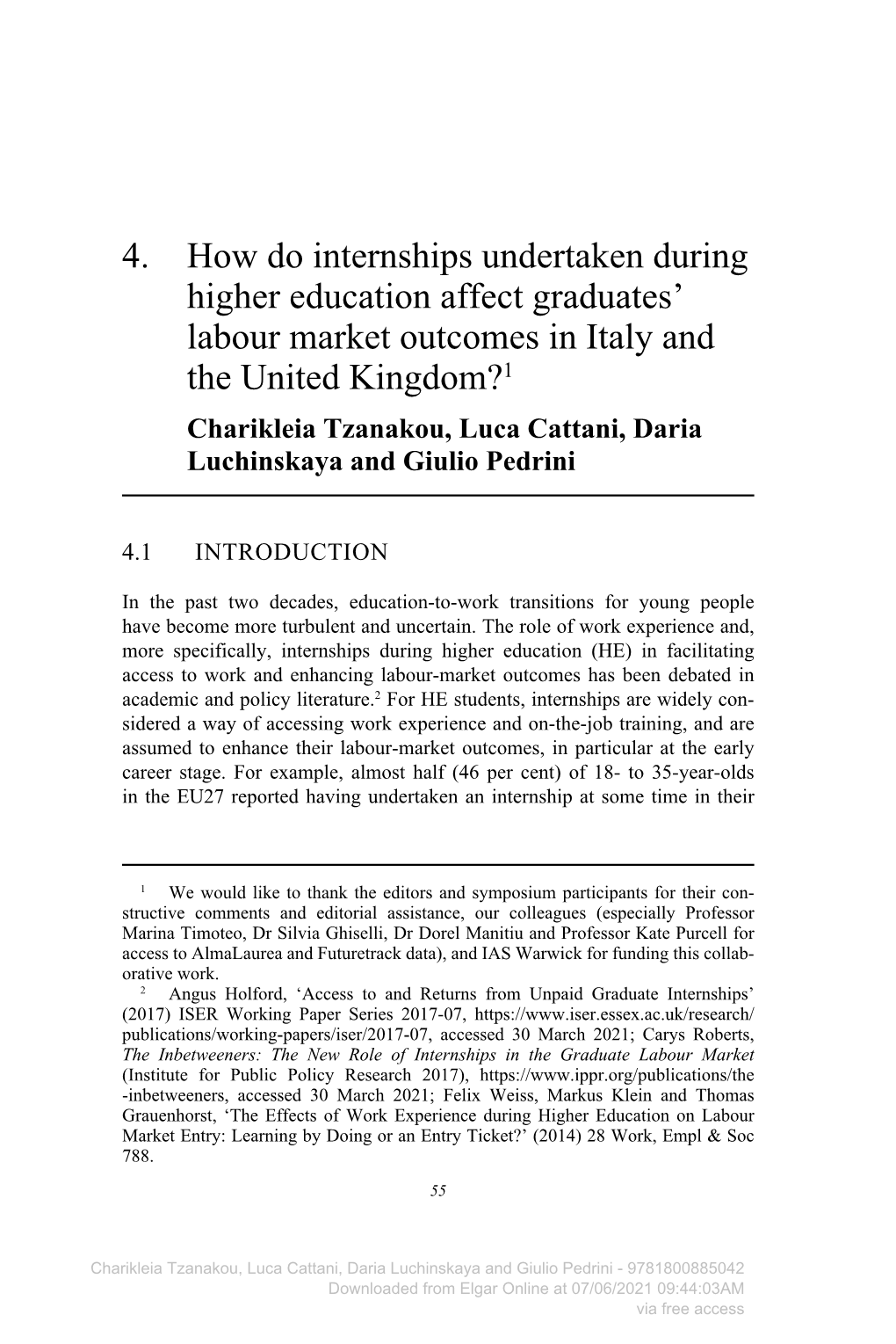 4. How Do Internships Undertaken During Higher Education Affect