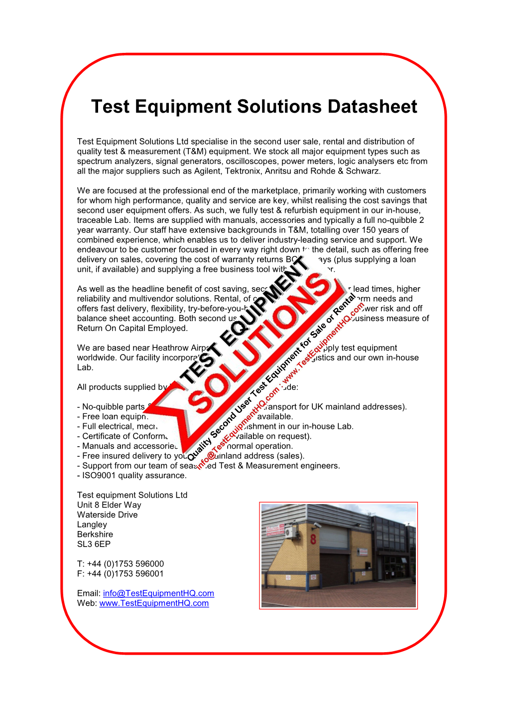 TEKTRONIX VM700T Datasheet