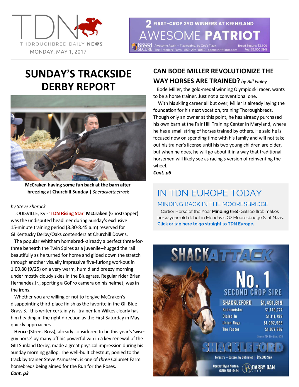 Sunday=S Trackside Derby Report (Cont