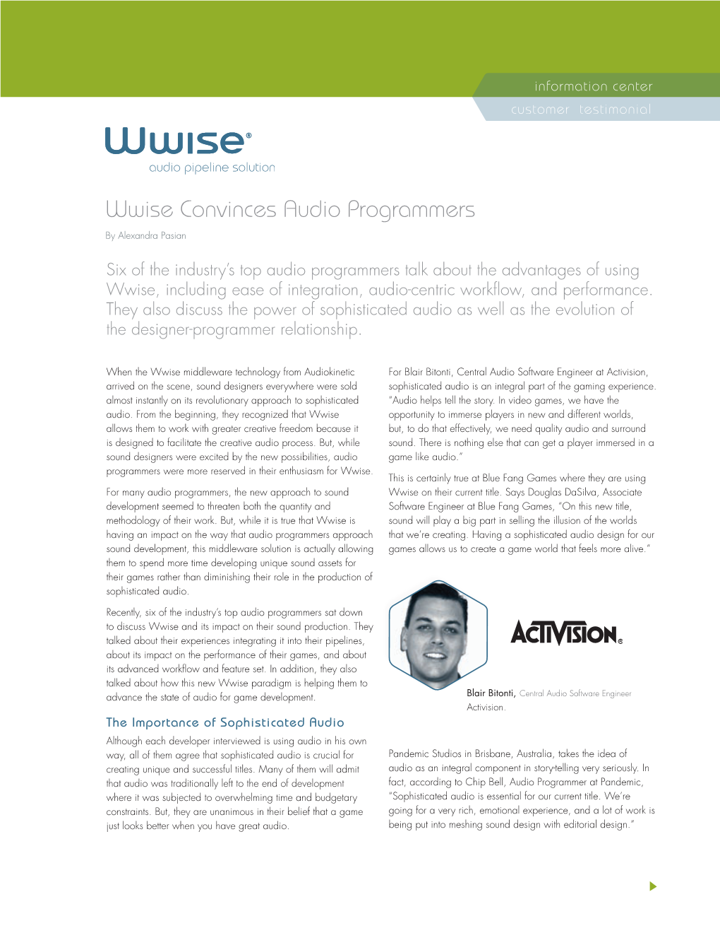 Wwise Convinces Audio Programmers