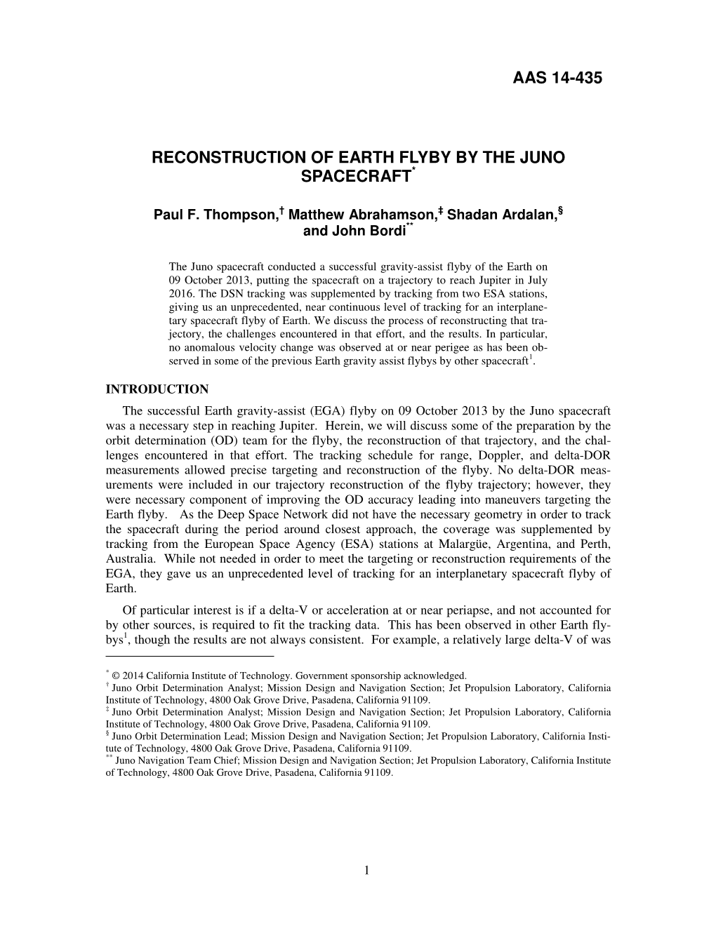 Reconstruction of Earth Flyby by the Juno Spacecraft*