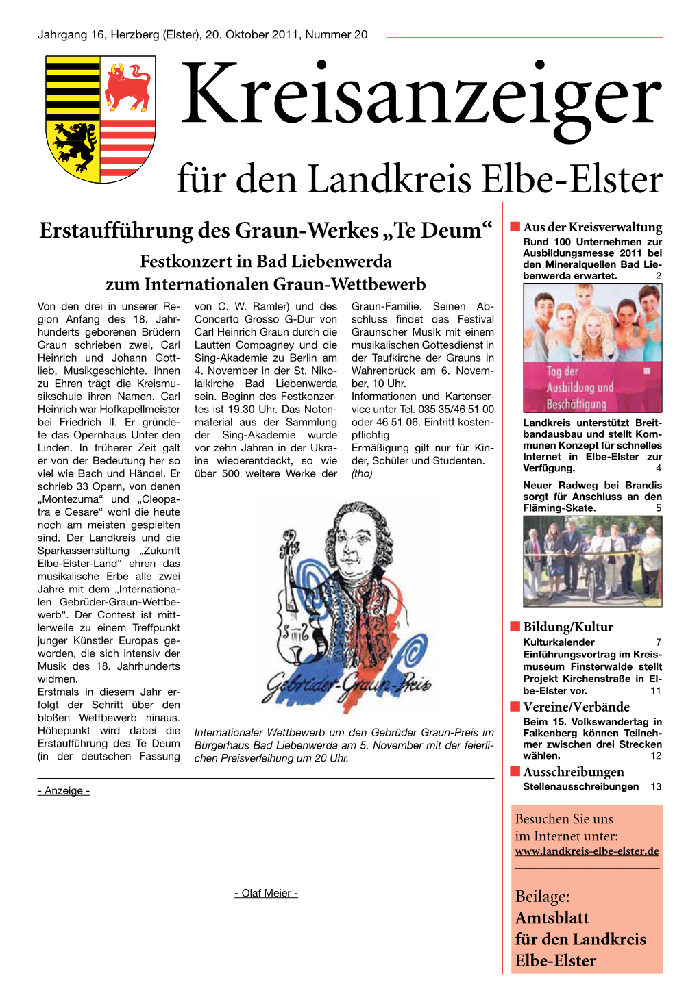 Amtsblatt Für Den Landkreis Elbe-Elster 2 Kreisanzeiger Für Den Landkreis Elbe-Elster Nr