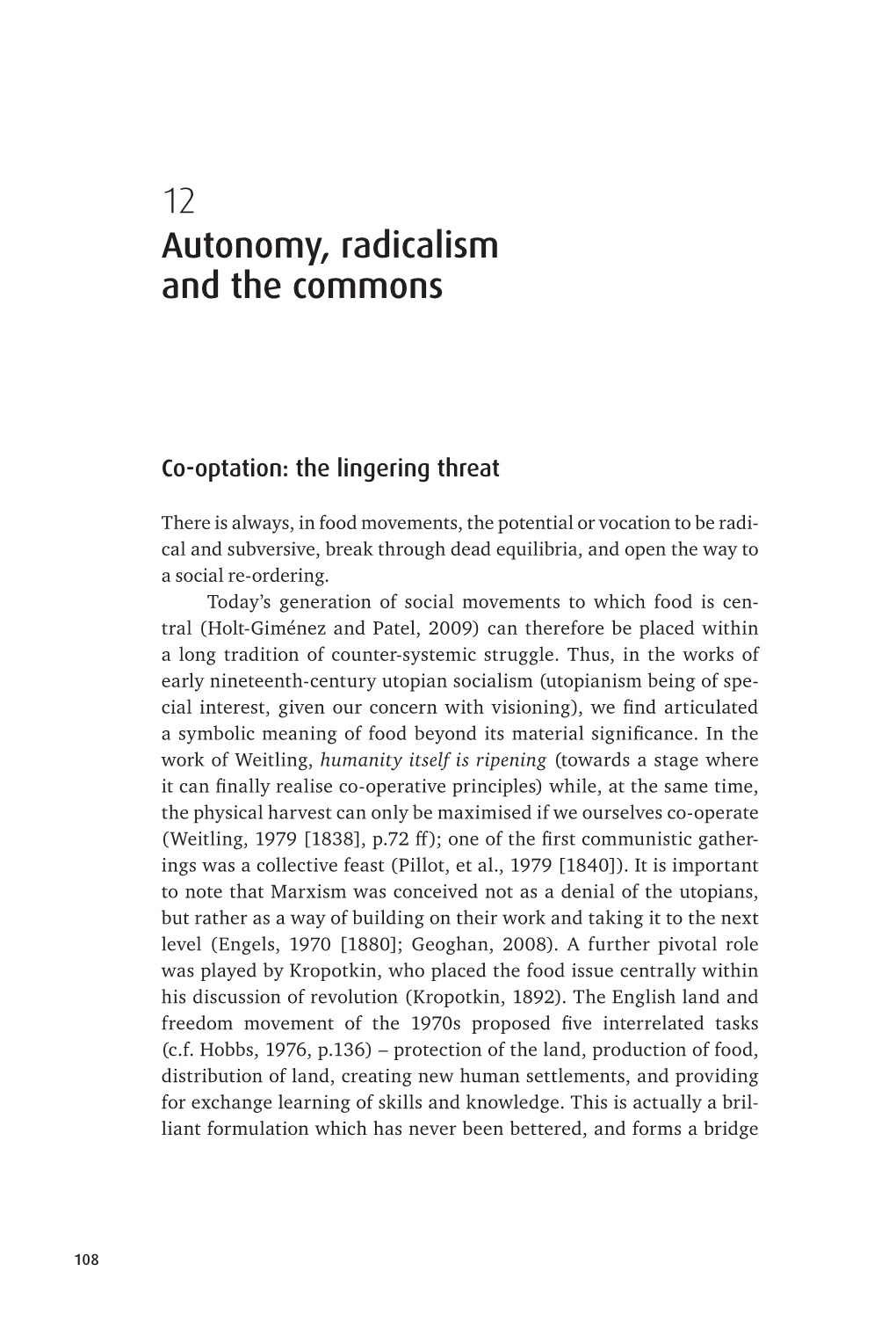 12 Autonomy, Radicalism and the Commons