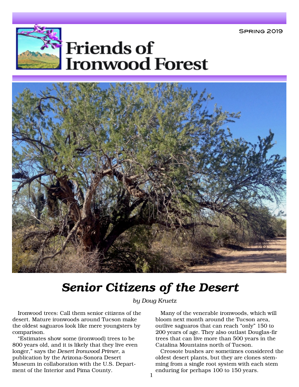 Friends of Ironwood Forest, Spring 2019