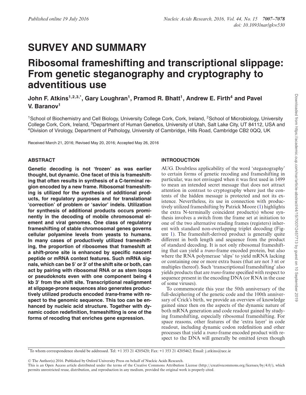Ribosomal Frameshifting and Transcriptional Slippage