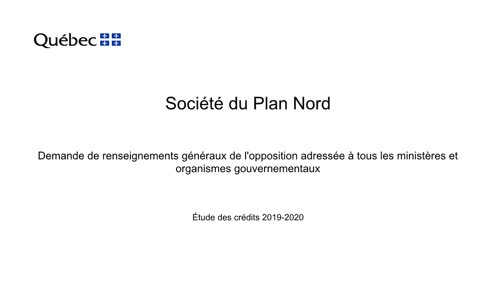 Société Du Plan Nord