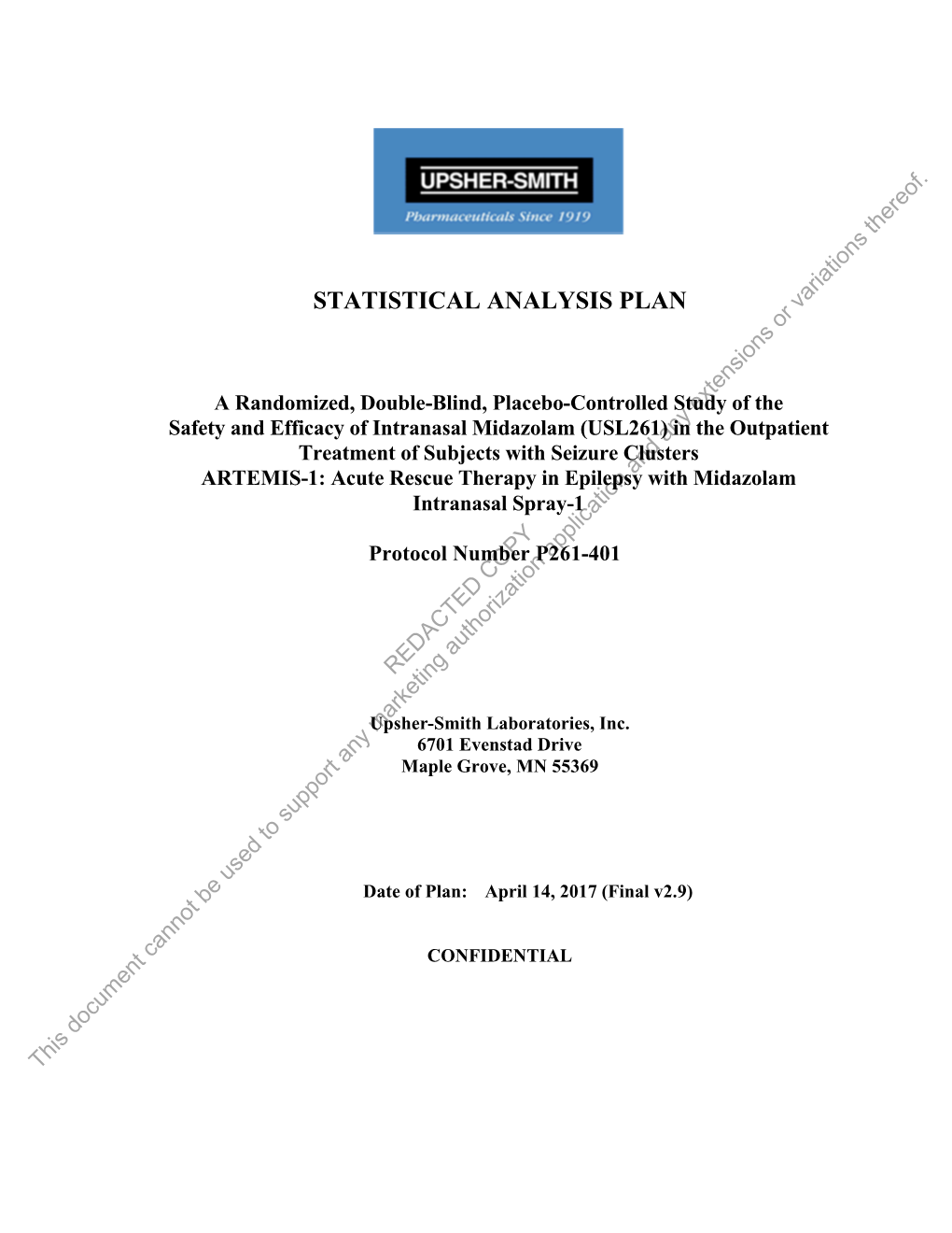 Statistical Analysis Plan