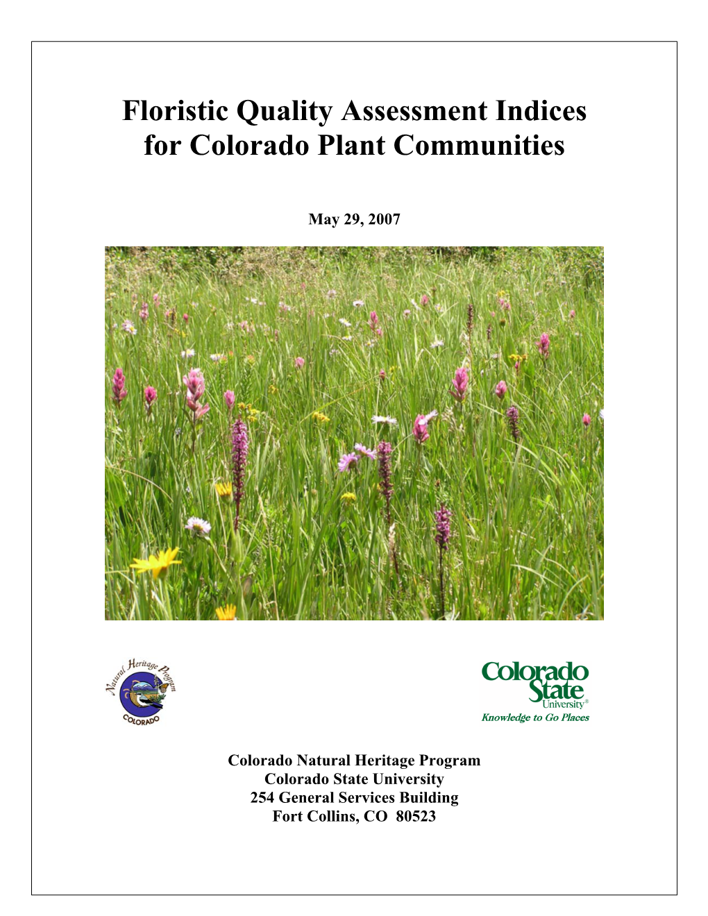 Colorado Plant Communities