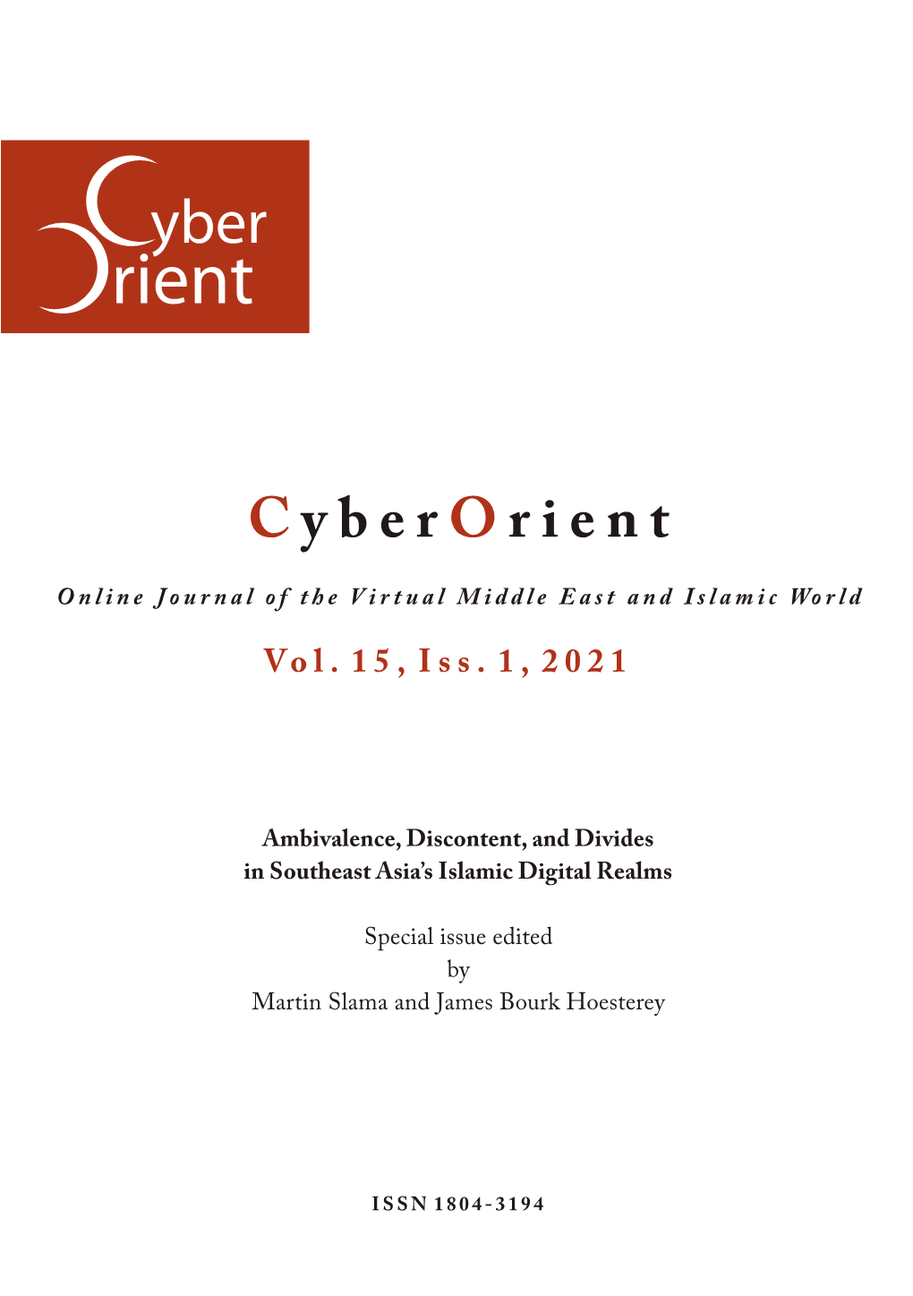 Cyberorient Online Journal of the Virtual Middle East and Islamic World