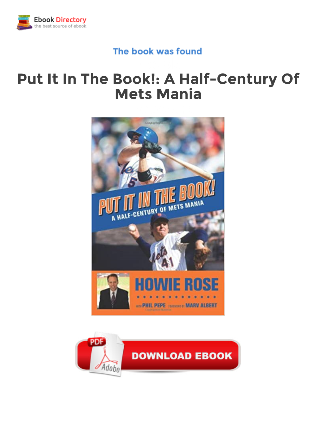 Ebook Put It in the Book!: a Half-Century of Mets Mania Freeware