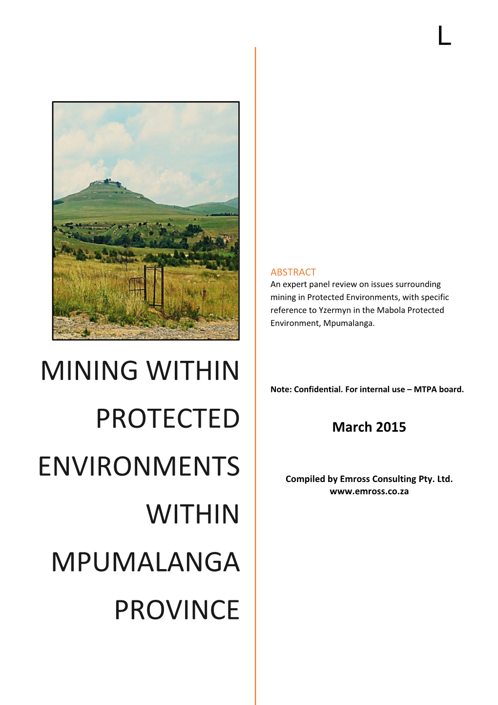Mining Within Protected Environments Within Mpumalanga Province 1