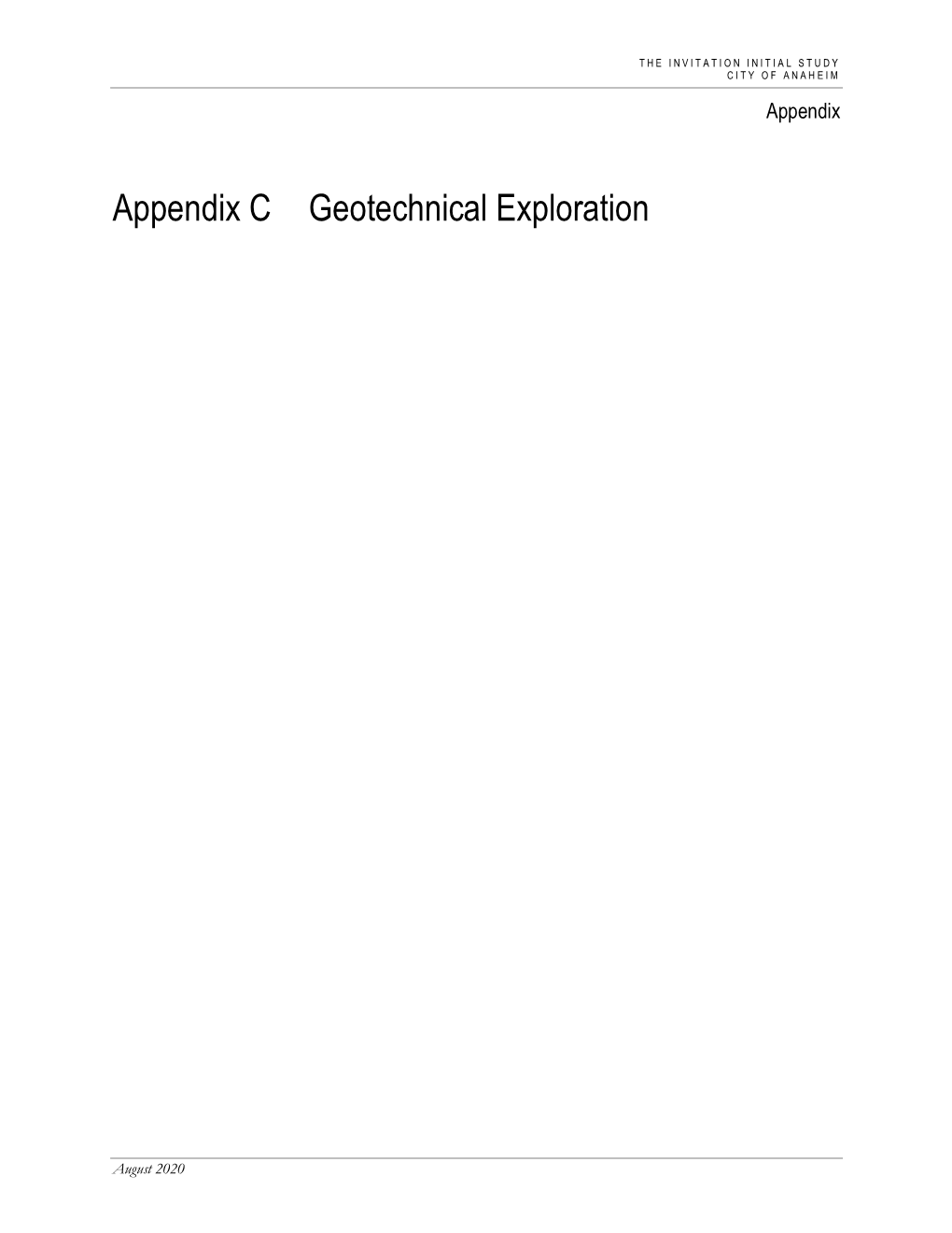 Appendix C Geotechnical Exploration