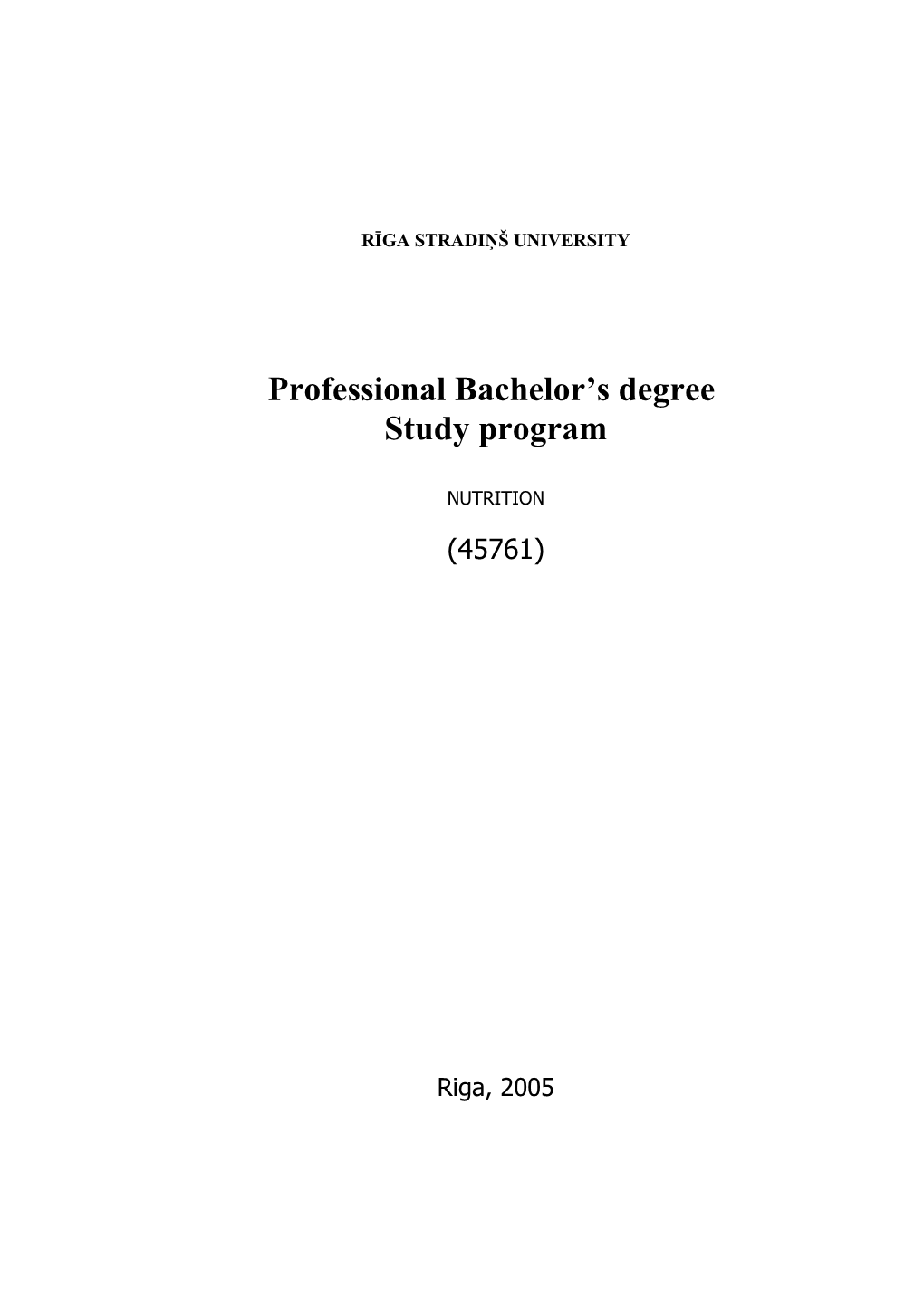 1. Evaluation of the Bachelor S Degree Study Program 3