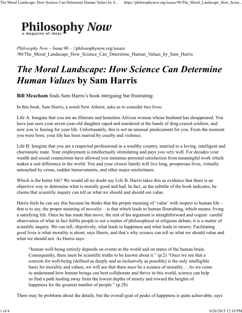 How Science Can Determine Human Values by Sam Harris