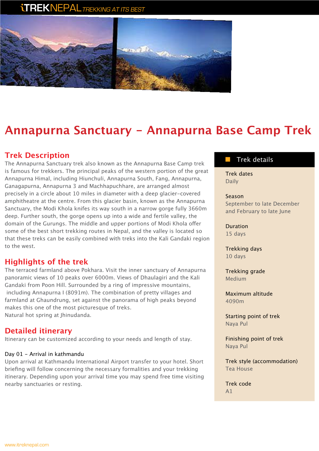 Annapurna Sanctuary - Annapurna Base Camp Trek