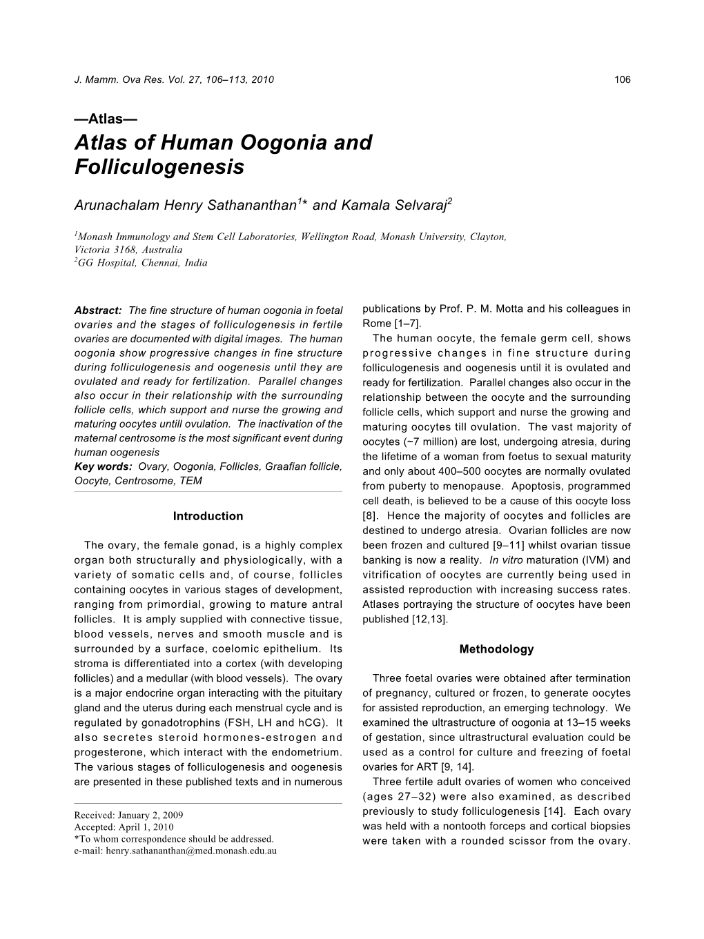 Atlas of Human Oogonia and Folliculogenesis