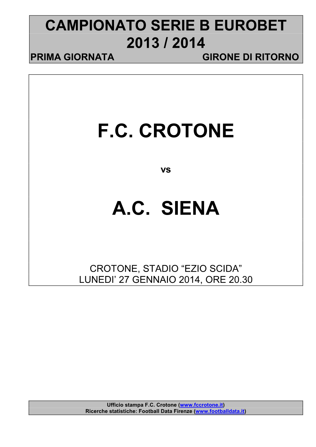 Crotone-Siena