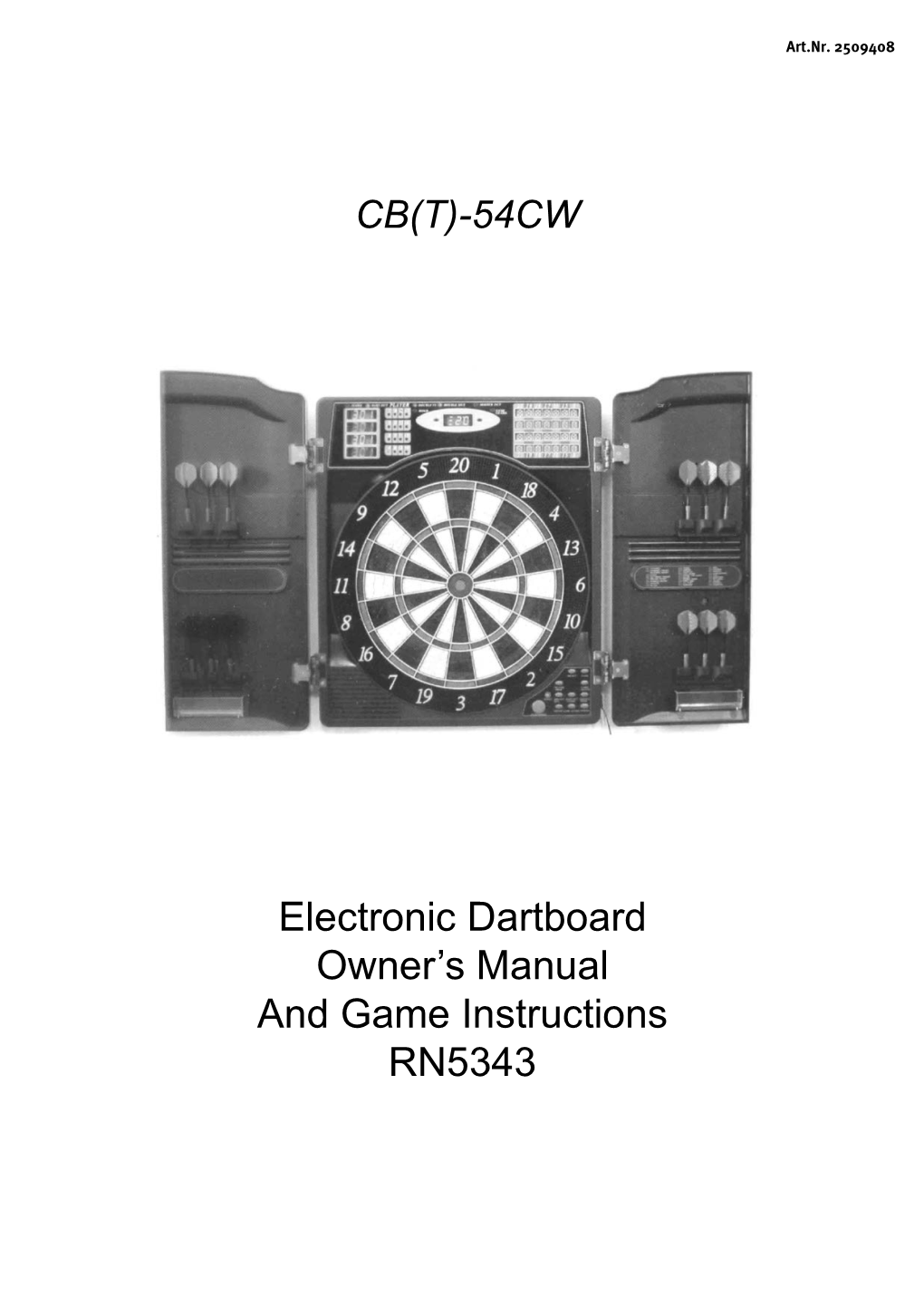 Electronic Dartboard Owner's Manual and Game Instructions RN5343