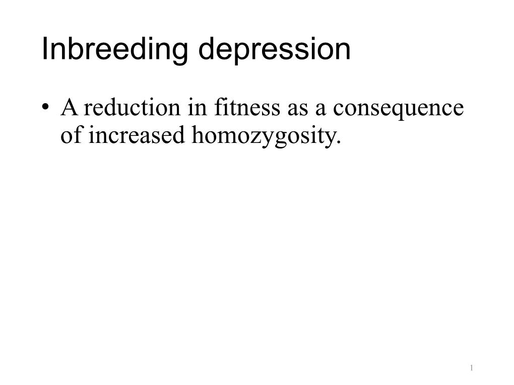 Inbreeding Depression