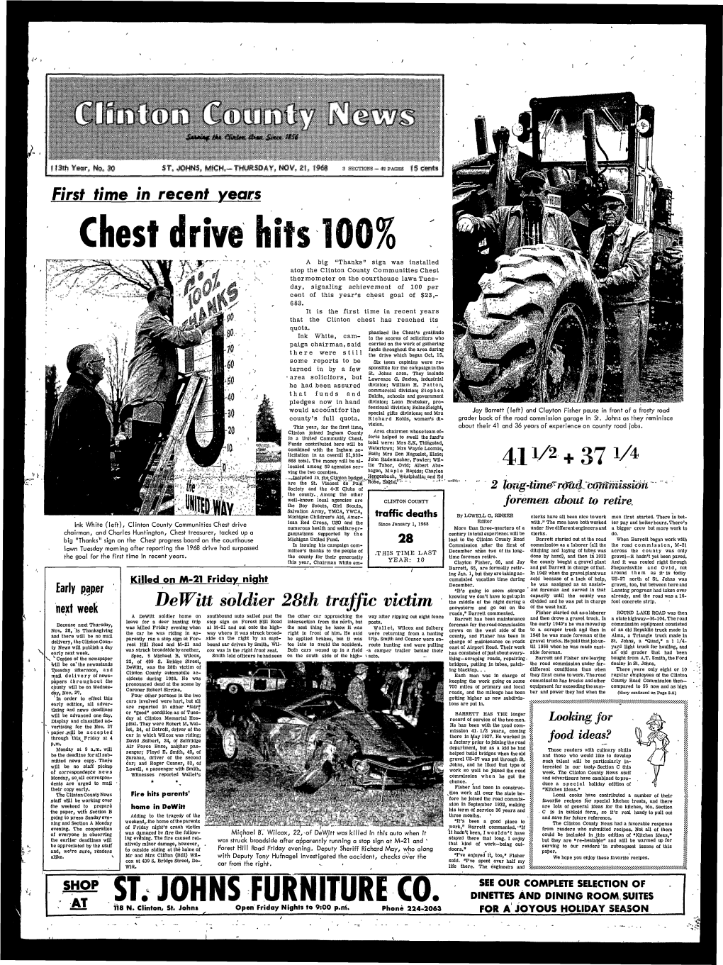 November 21, 1968 CLINTON COUNTY NEWS, St