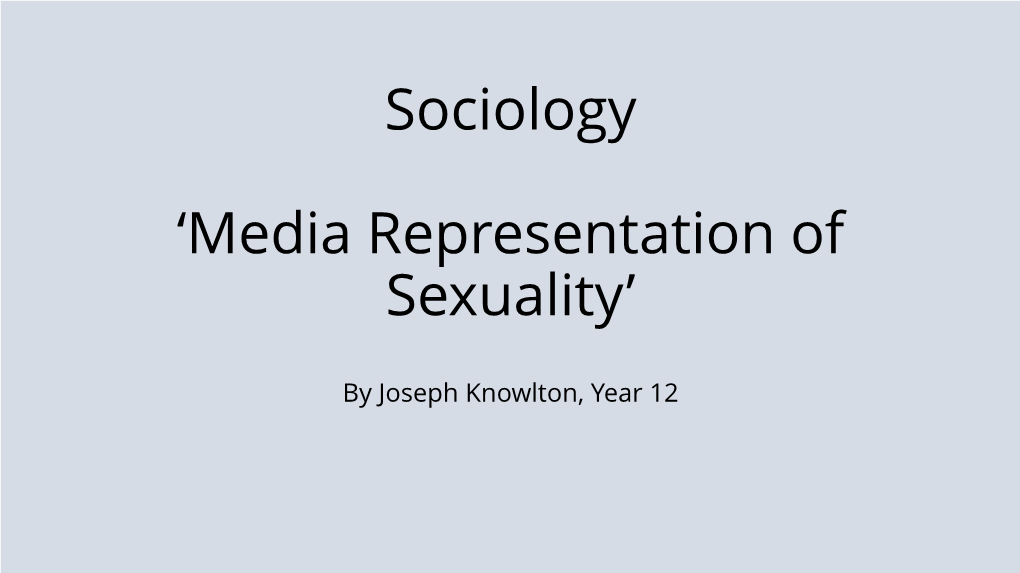 'Media Representation of Sexuality'