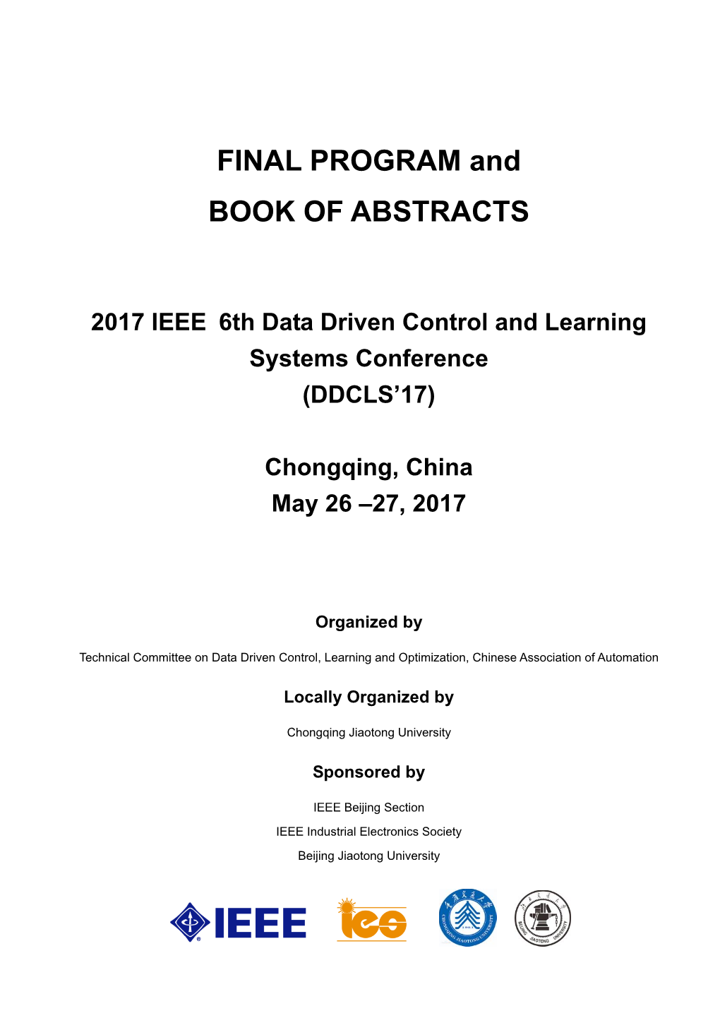 FINAL PROGRAM and BOOK of ABSTRACTS