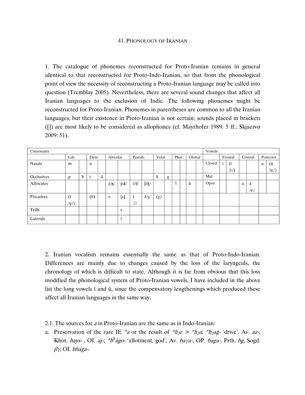 Phonology of the Iranian