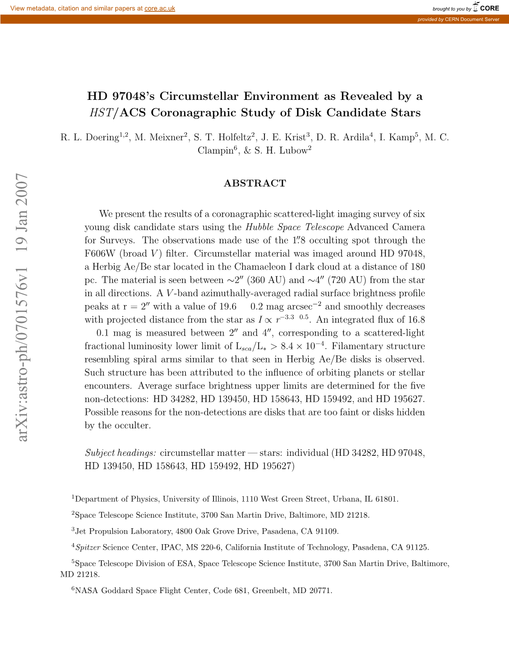 Arxiv:Astro-Ph/0701576V1 19 Jan 2007 D21218