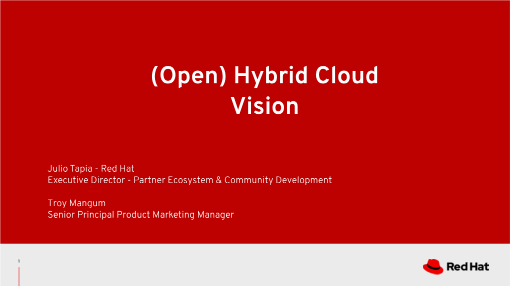 (Open) Hybrid Cloud Vision