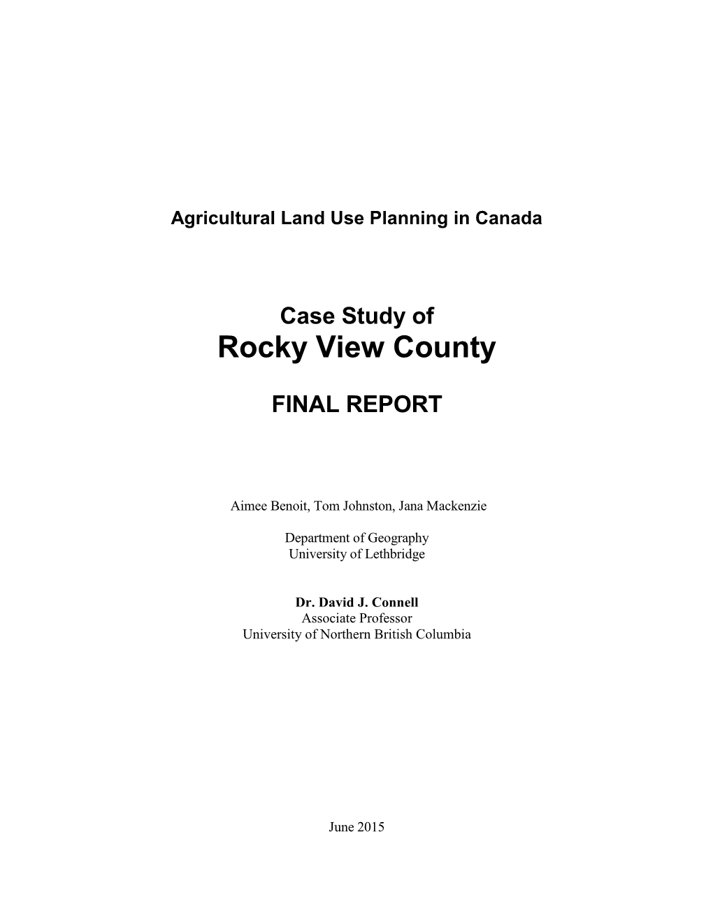 Case Study of Rocky View County