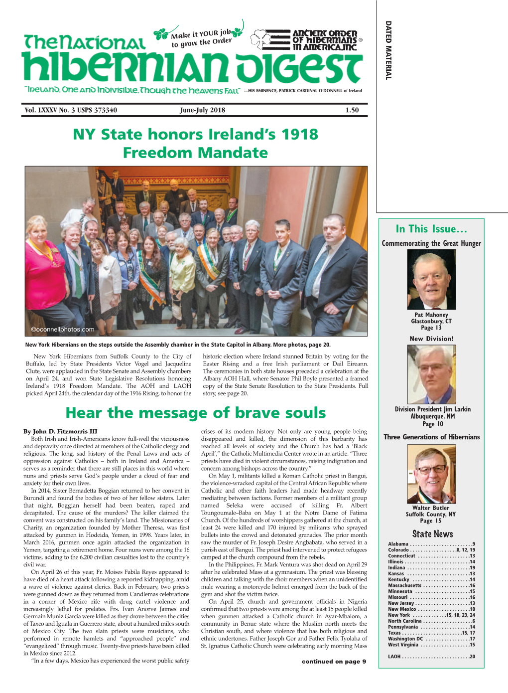 NY State Honors Ireland's 1918 Freedom Mandate Hear The