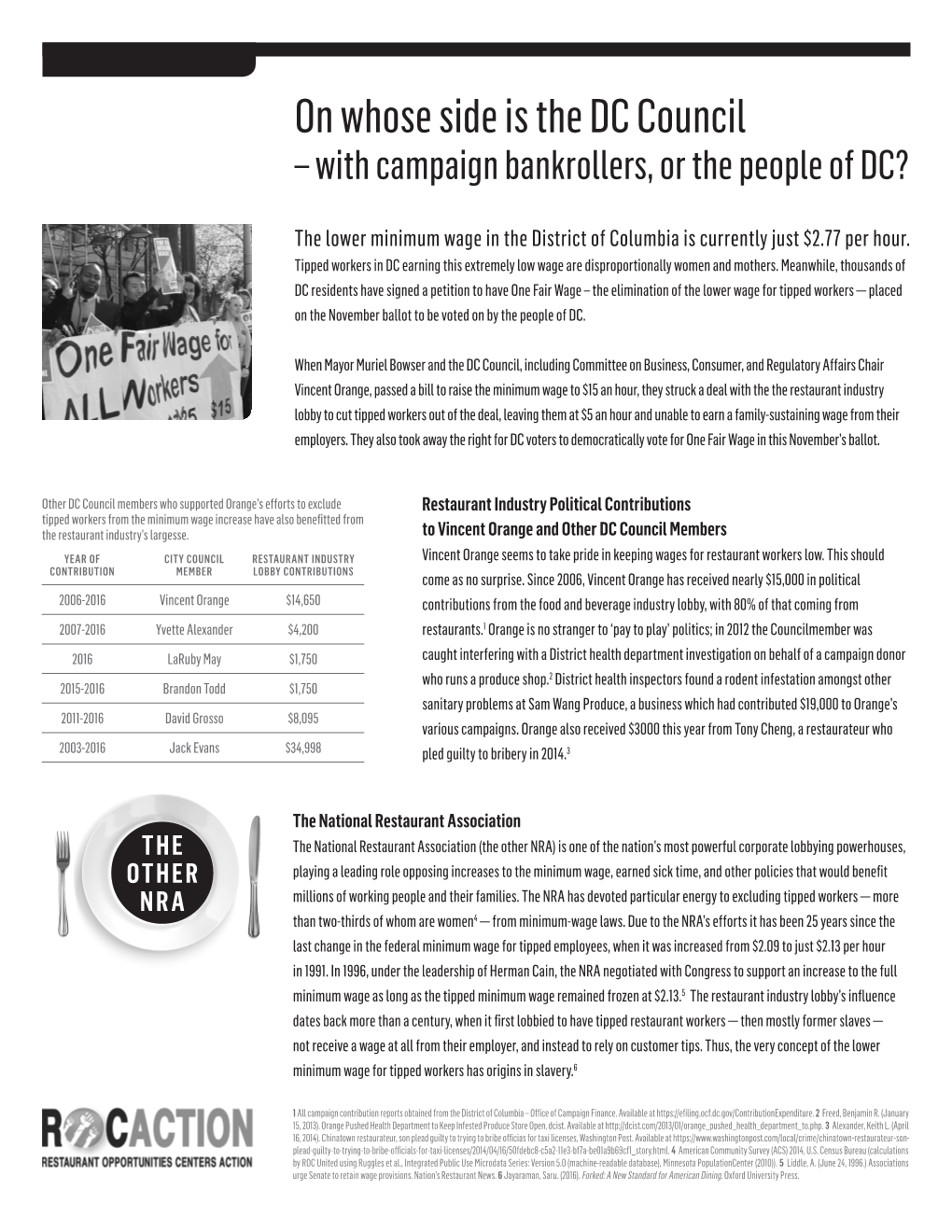 On Whose Side Is the DC Council – with Campaign Bankrollers, Or the People of DC?