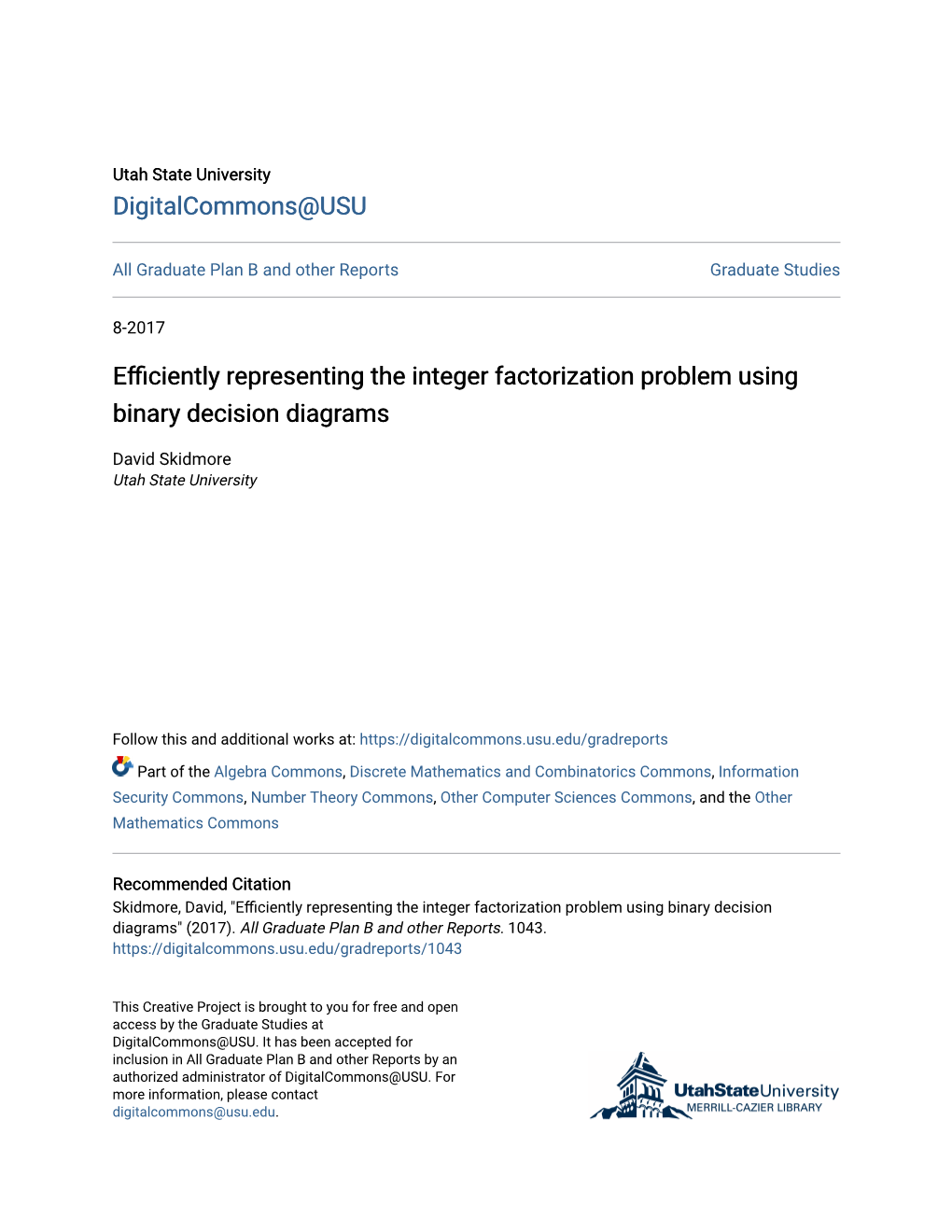 Efficiently Representing the Integer Factorization Problem Using Binary Decision Diagrams