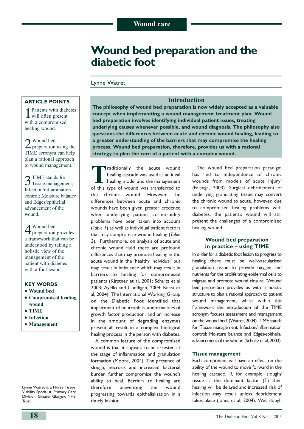 Wound Bed Preparation and the Diabetic Foot