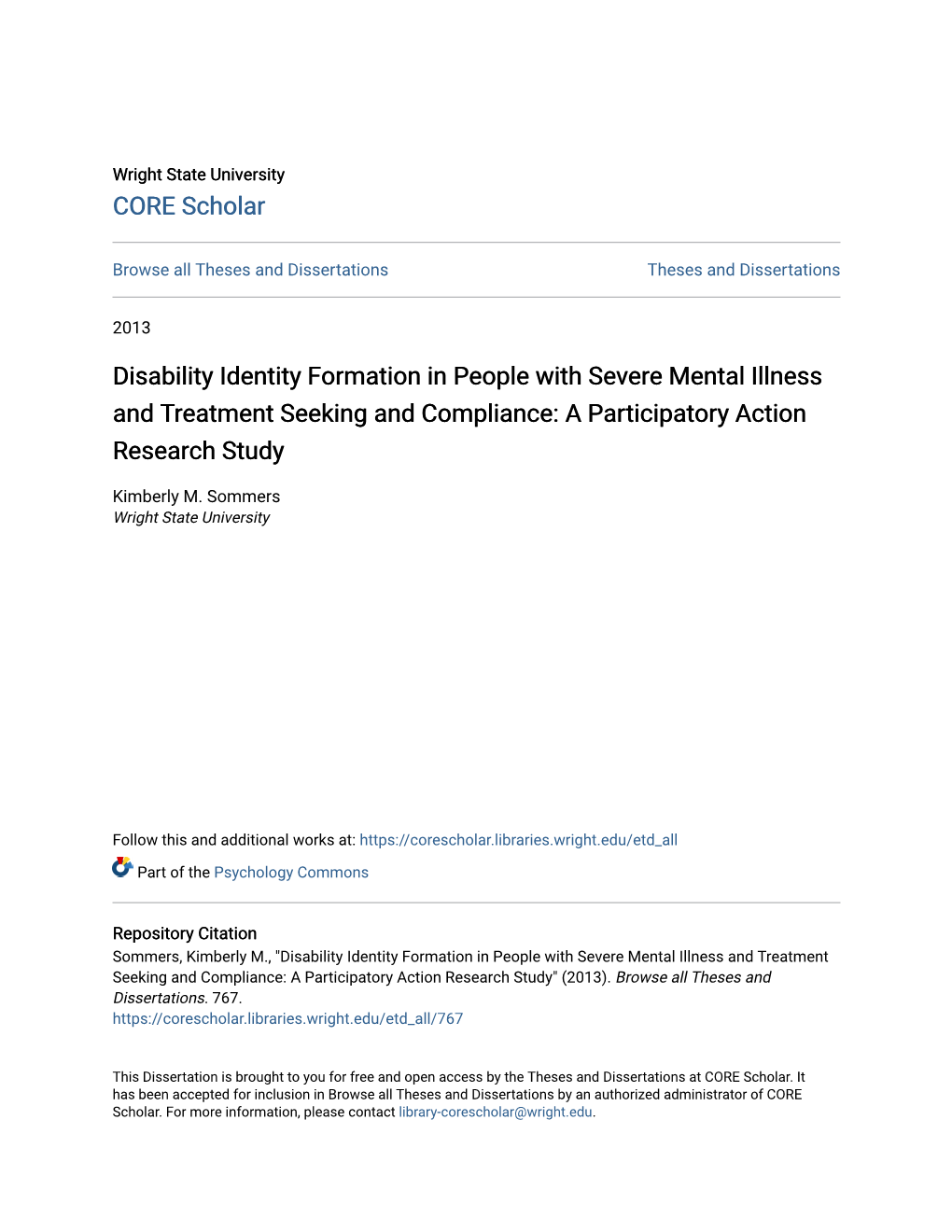 Disability Identity Formation in People with Severe Mental Illness and Treatment Seeking and Compliance: a Participatory Action Research Study
