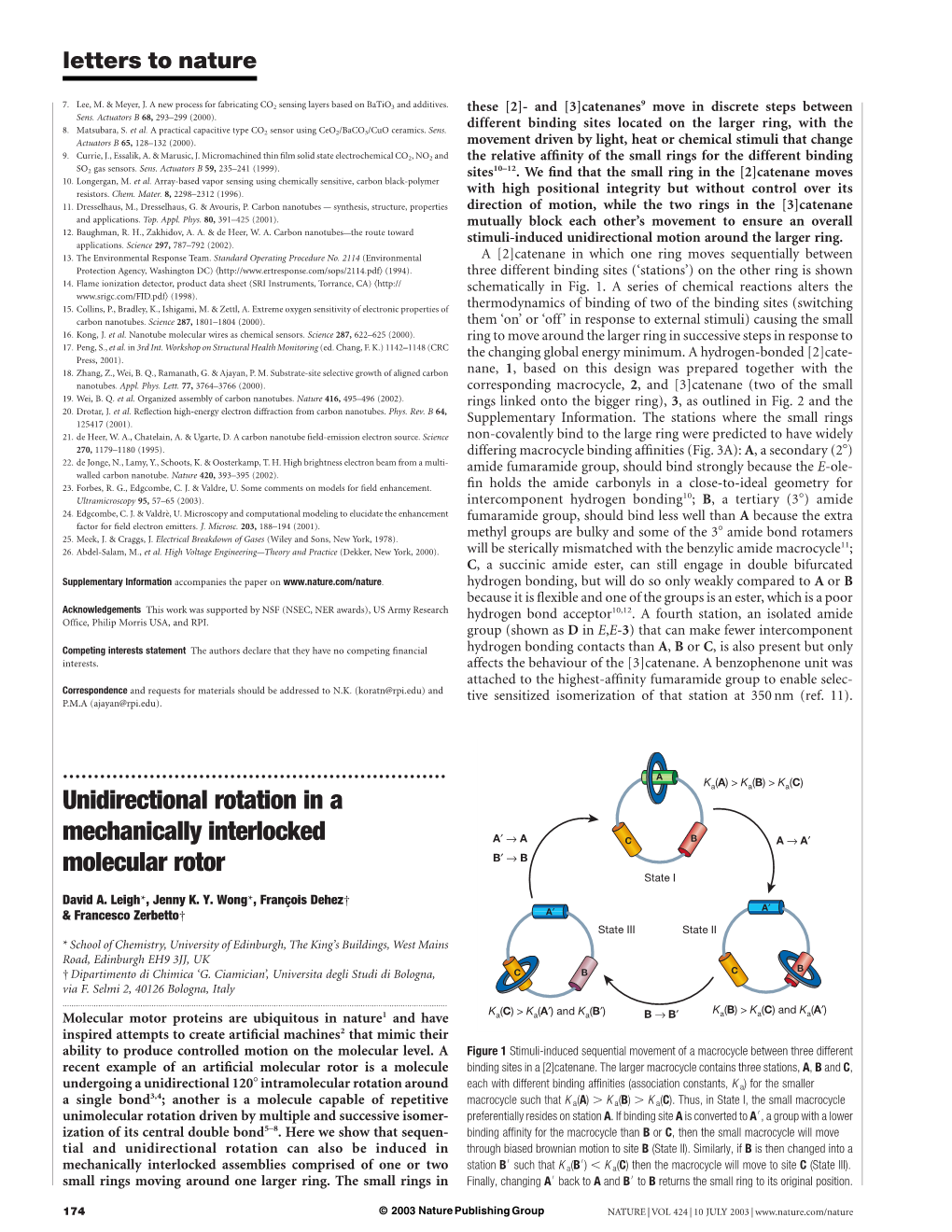 Unidirectional Rotation in a Mechanically Interlocked Molecular Rotor