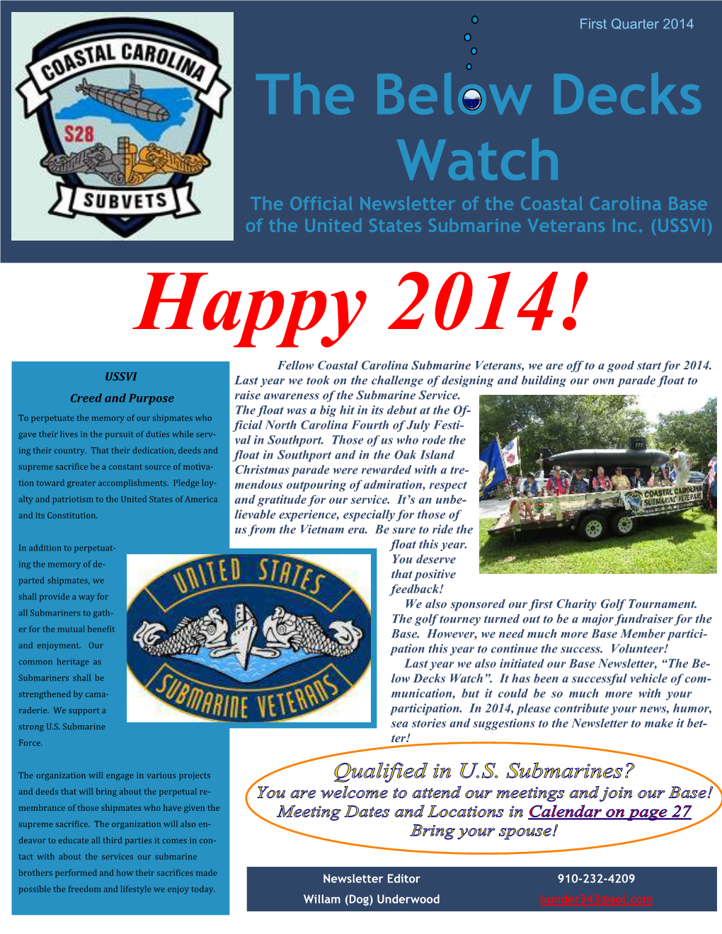 Coastal Carolina Base Newsletter Q1 2014 3292014