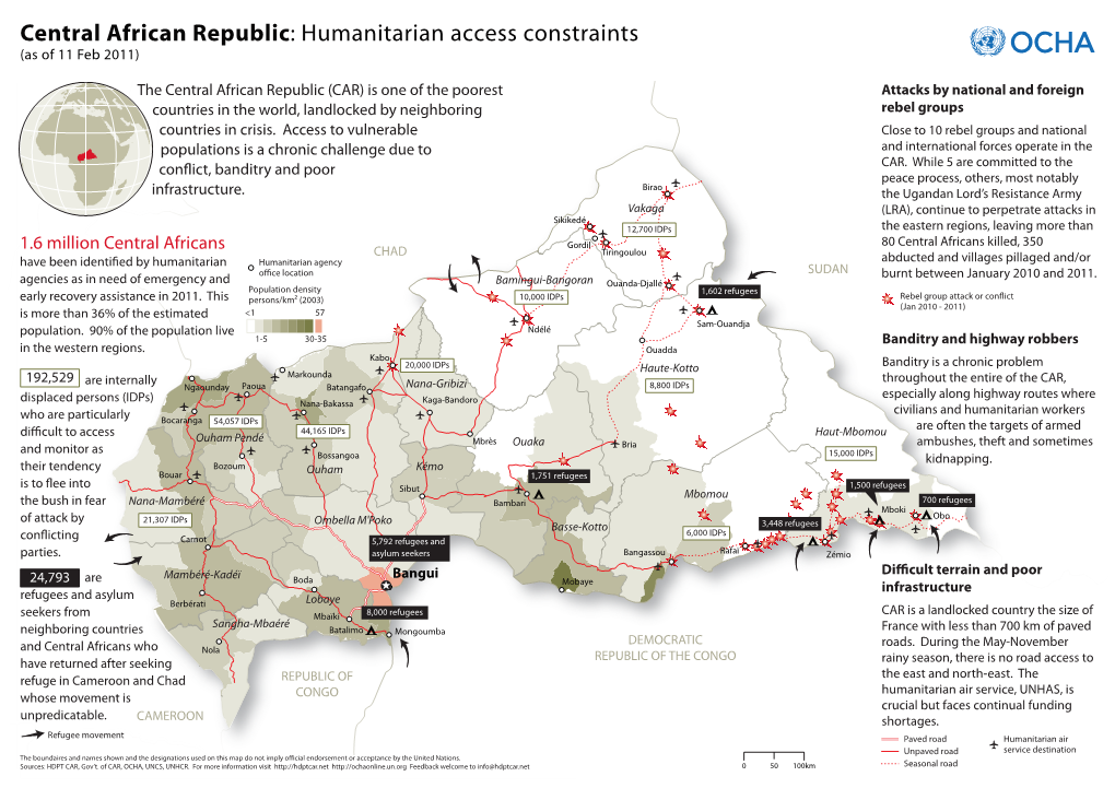 Central African Republic: Humanitarian Access Constraints (As of 11 Feb 2011)