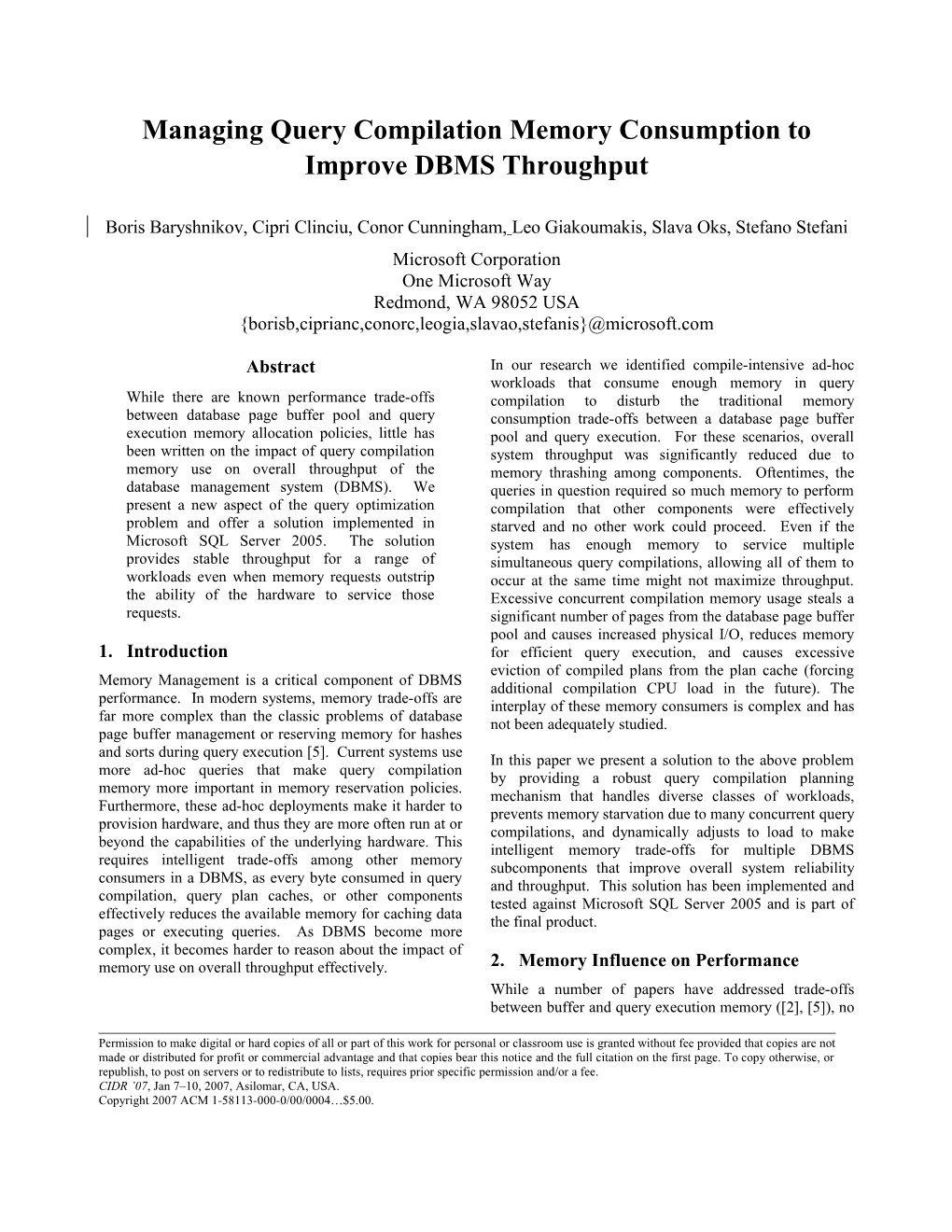 VLDB 2006 Submission Style Guide for Word