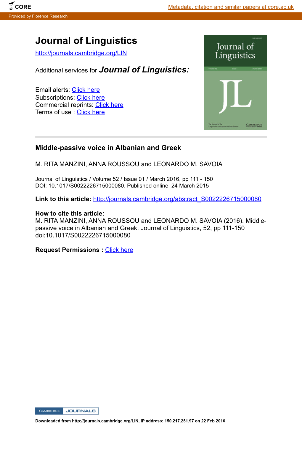 Journal of Linguistics