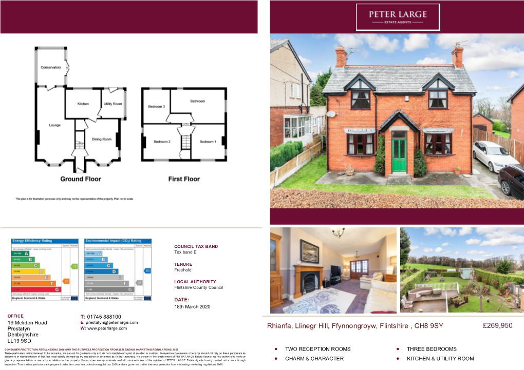 £269,950 Rhianfa, Llinegr Hill, Ffynnongroyw, Flintshire , CH8