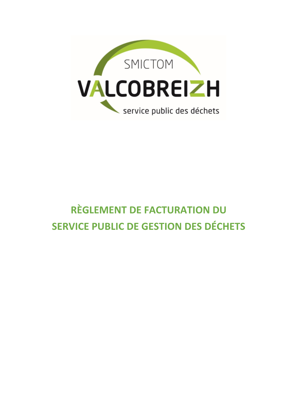 Règlement De Facturation Du Service Public De Gestion