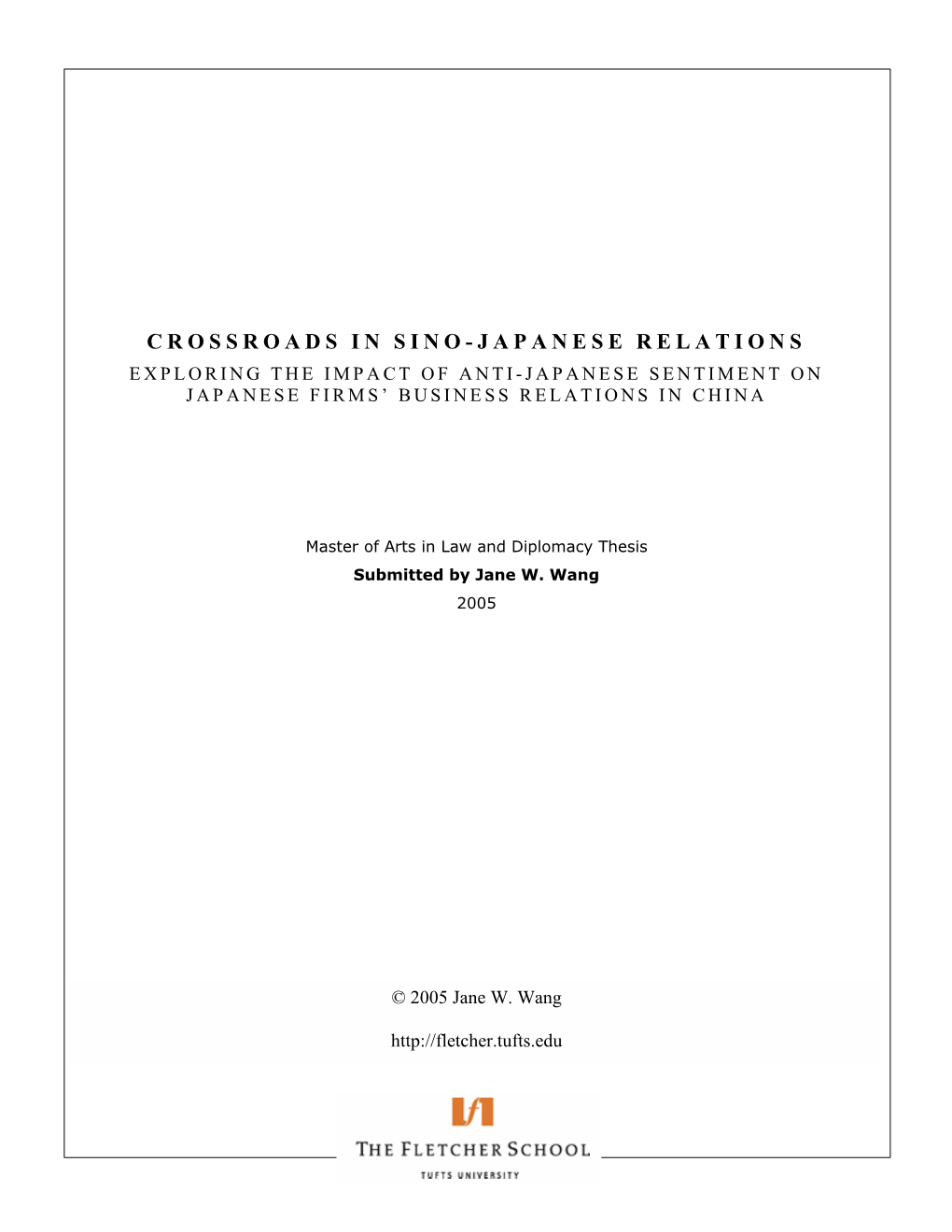 Crossroads in Sino-Japanese Relations Exploring the Impact of Anti-Japanese Sentiment on Japanese Firms’ Business Relations in China