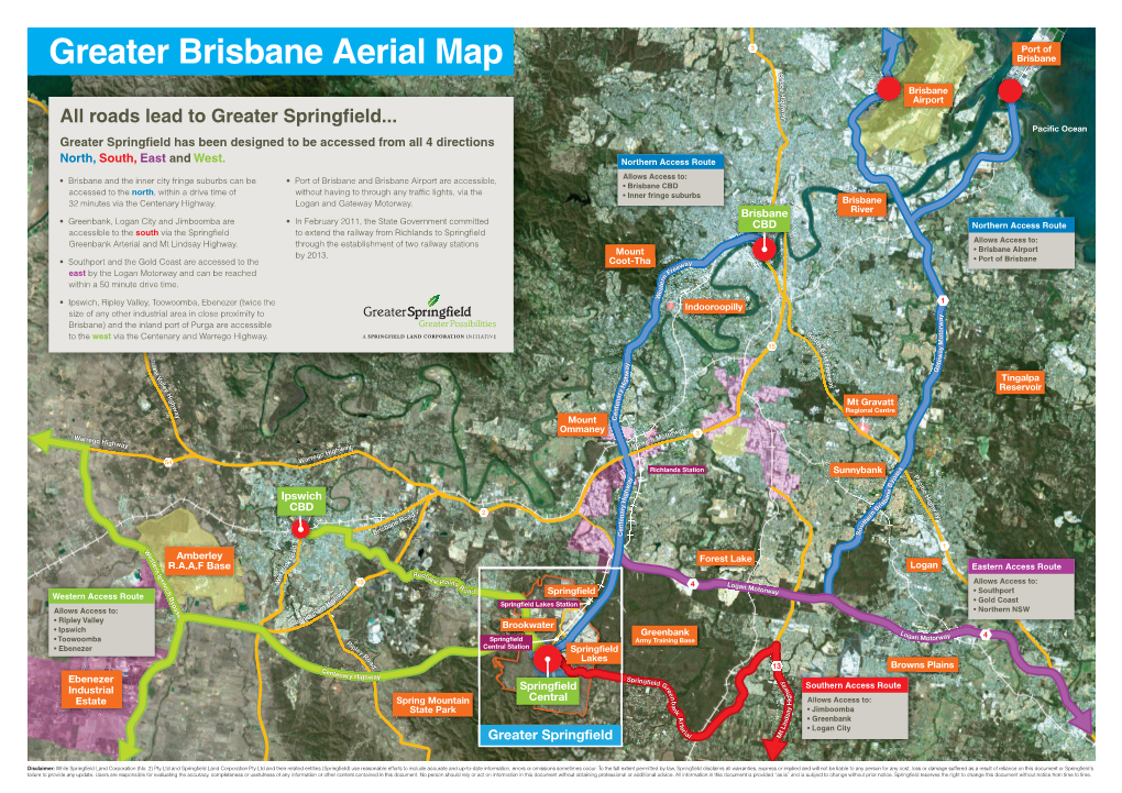 Greater Brisbane Aerial Map Brisbane