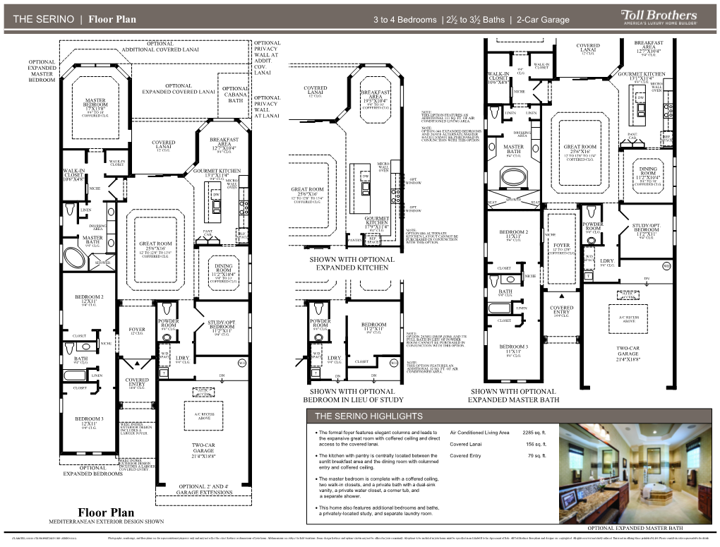 Floor Plan 3 to 4 Bedrooms | 2 2 to 3 2 Baths | 2-Car Garage