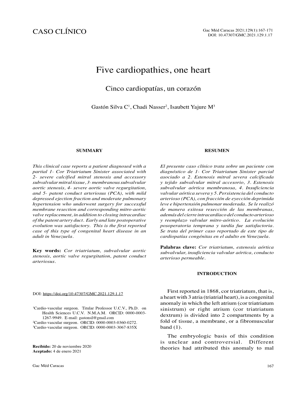 Five Cardiopathies, One Heart