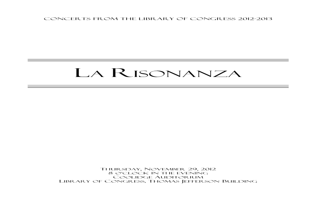 Concerts from the Library of Congress 2012-2013