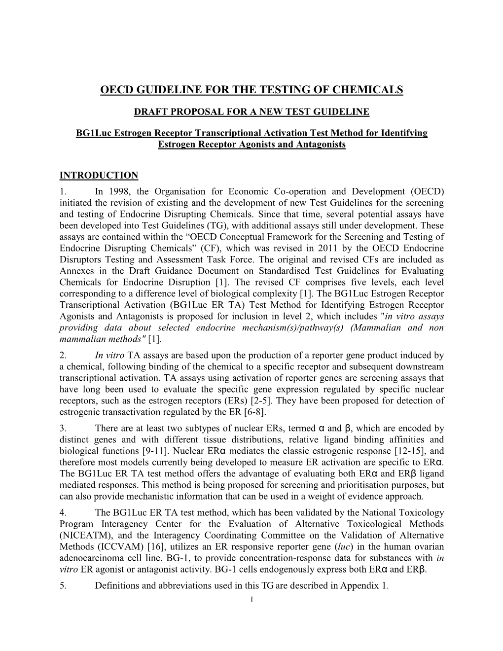 Oecd Guideline for the Testing of Chemicals